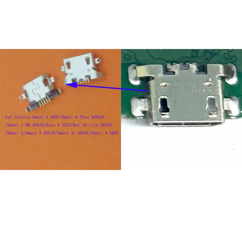 

10-100 шт. USB-разъемы для зарядки и док-станций для Infinix Hot 10 Lite, Note 4, Smart 5, 6 Plus, 7 HD, 2, 3, 4C, X657, X572, X653