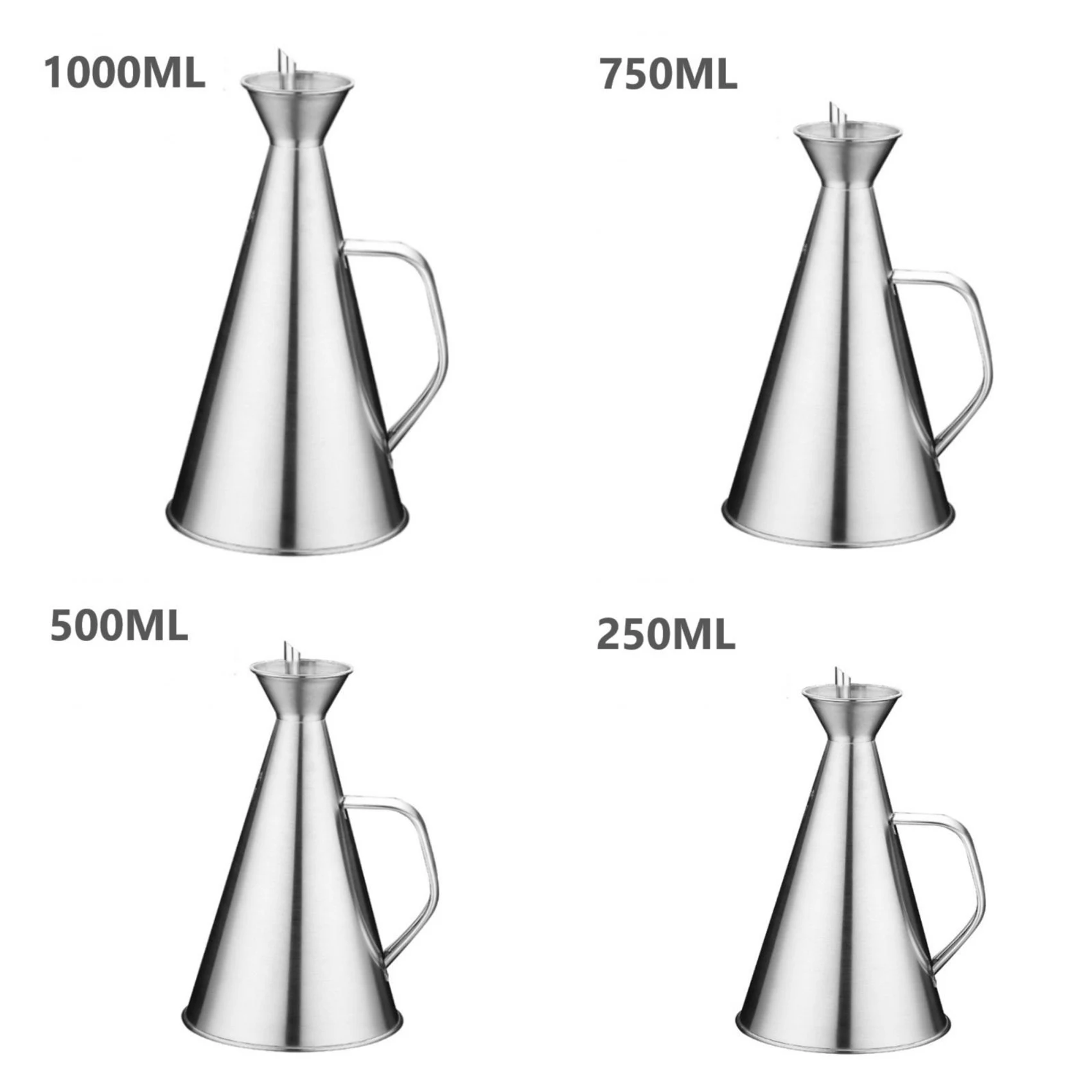 JLMC 500ML Stainless Steel Olive Oil Bottle Vinegar Sauce Seasoning Dispenser Condiment Storage Container for Kitchen