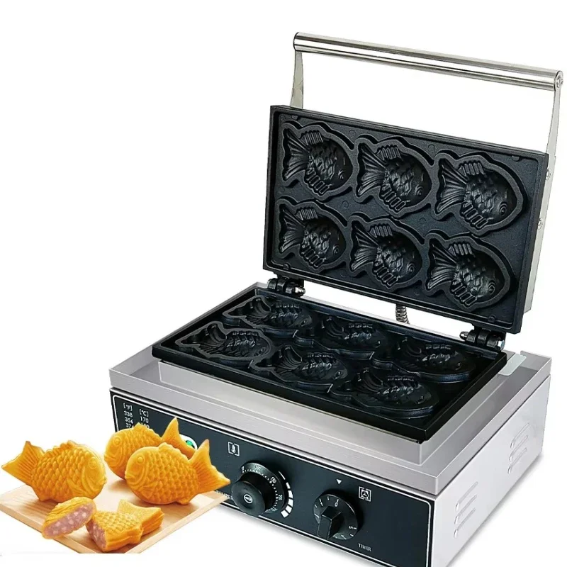 Fish-shaped waffle maker non-stick coated baking pan snack machine