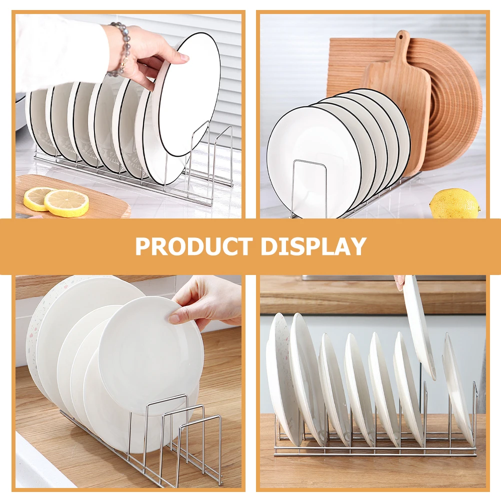 

2pcs Kitchen Storage Rack Stainless Steel Countertop Dish Drainer Tableware Organizer Kitchen Bowl Holder Drain Rack For Cabinet