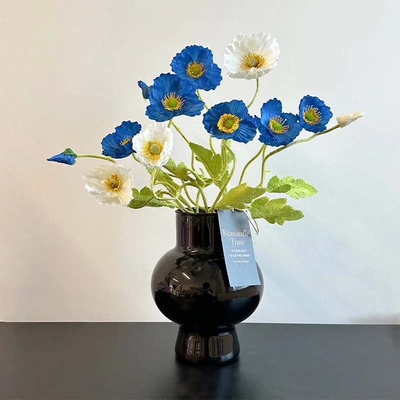 Florero de cristal Vintage, florero de Arte minimalista de lujo, arreglo de flores, estilo INS, artículos de flores de alto valor, decoración para el hogar y la sala de estar