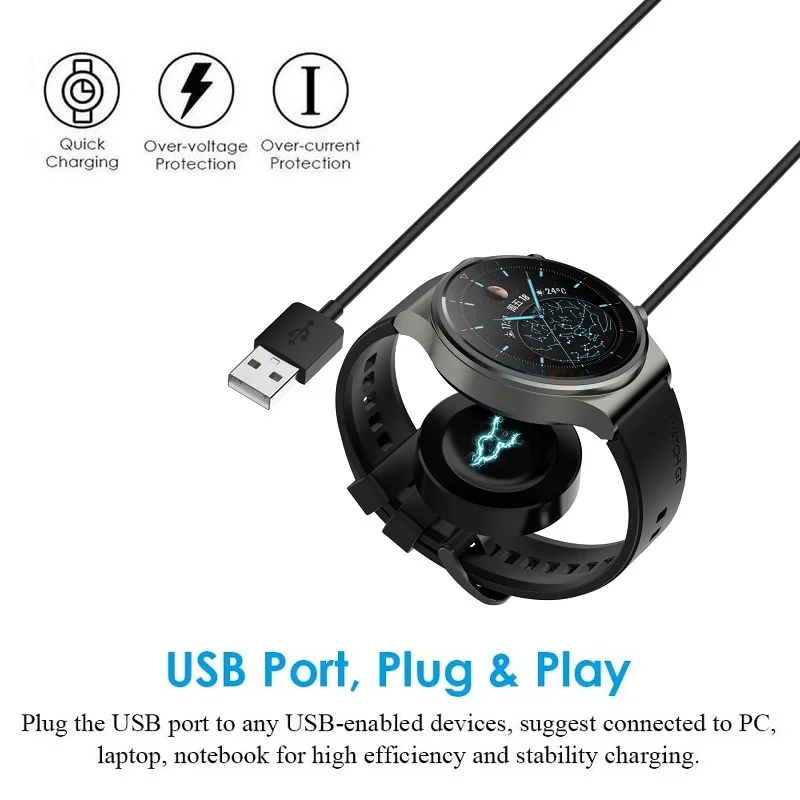 Kabel ładowarki do zegarka Huawei 3 GT3 Pro 43mm 46mm 42MM GT2 Pro GT Runner inteligentny zegarek USB magnetyczne ładowarki dokujące