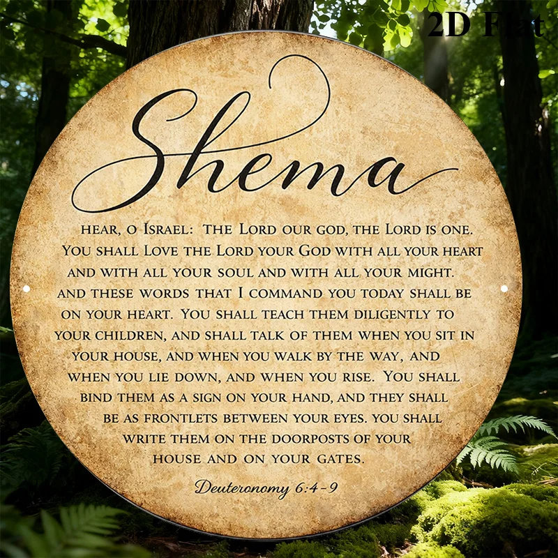 CIFBUY Vintage Judaica Scripture Aluminum Wall Art 8x8 Inch Waterproof Metal Sign for Home Living Room Bedroom Office Decor view 5