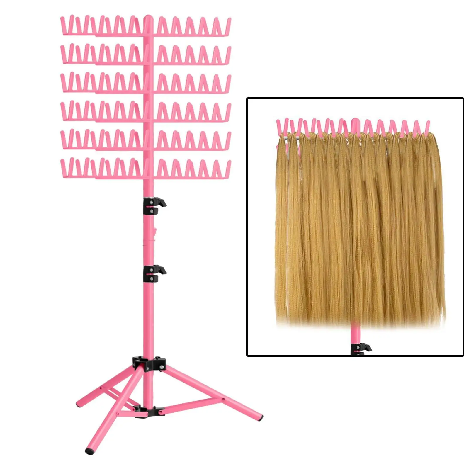 Hair Braiding Rack Foldable for Salon Home Keep Neat and Tidy Lightweight Wig Styling Accessory Extendable Hair Weaving Frame