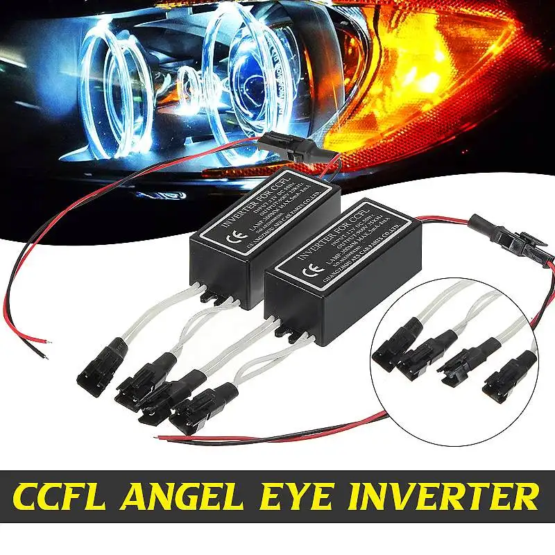 

2X 12V Universal CCFL Inverter Replacement 1 for 2 Lamps Angel Eyes DRL Driver Ring CCFL Spare Ballast Block for BMW