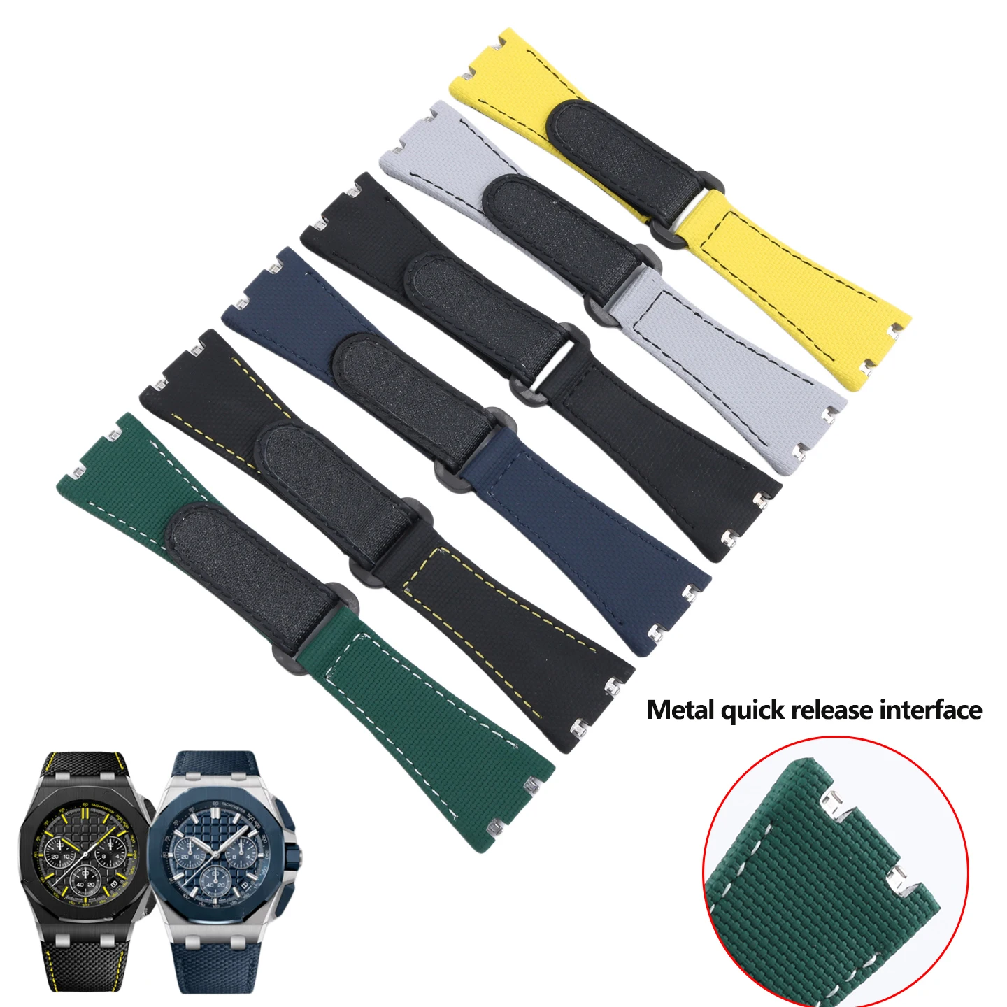 FKM +Cowhide Strap For AP Audemars Piguet Royal Oak Offshore Series 26420 Quick Release Fluororubber Watchband,Can customize