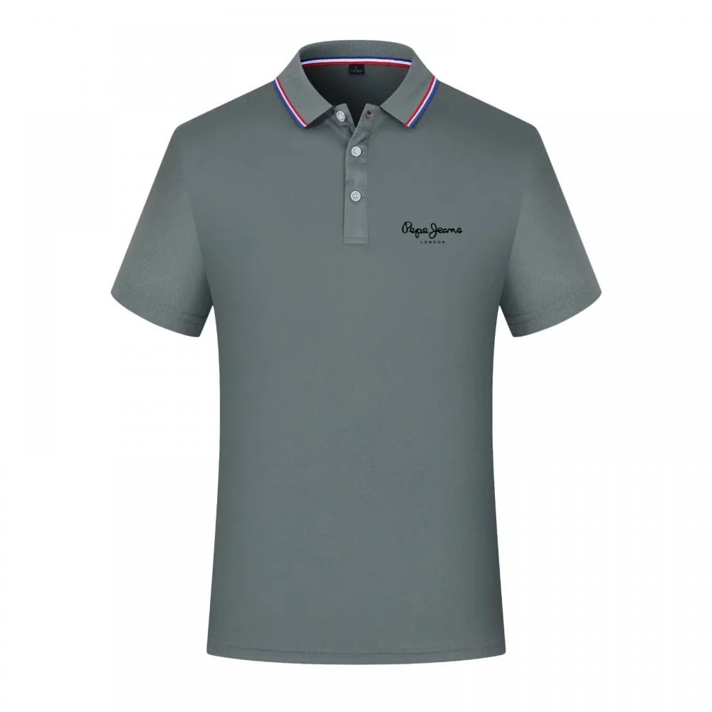 Pepe Jeans London Herren-Poloshirt mit kurzen Ärmeln, gestreifter Kragen, schnell trocknend, lässige Sportbekleidung für den Sommer, Golf, Laufen, Fitness, Revers, T-S – Detail 4
