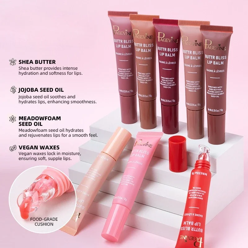 Peptide Lip Gloss Butter Infused Formula Plumping Hydrating Liquid Lip Stain Glossy Finish Non Sticky for Daily Care Beauty