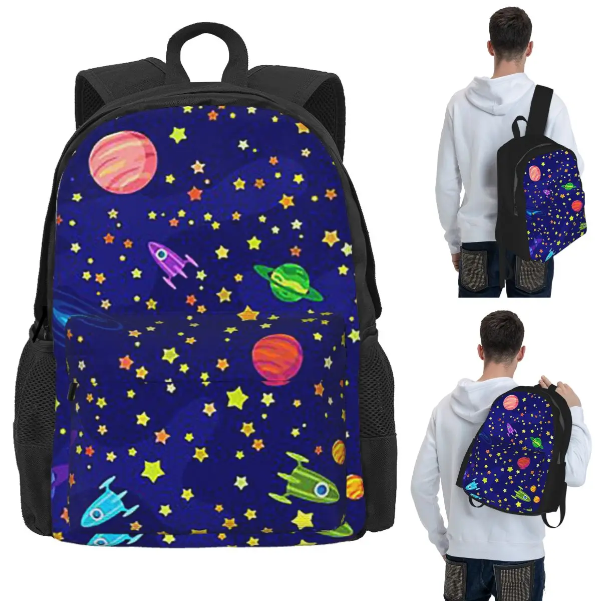 

Starry Sky Space Galaxy Sun Moon Student Backpack School Bag Hiking Travel Daypack for Boys Girls Bookbag Shoulder Bags