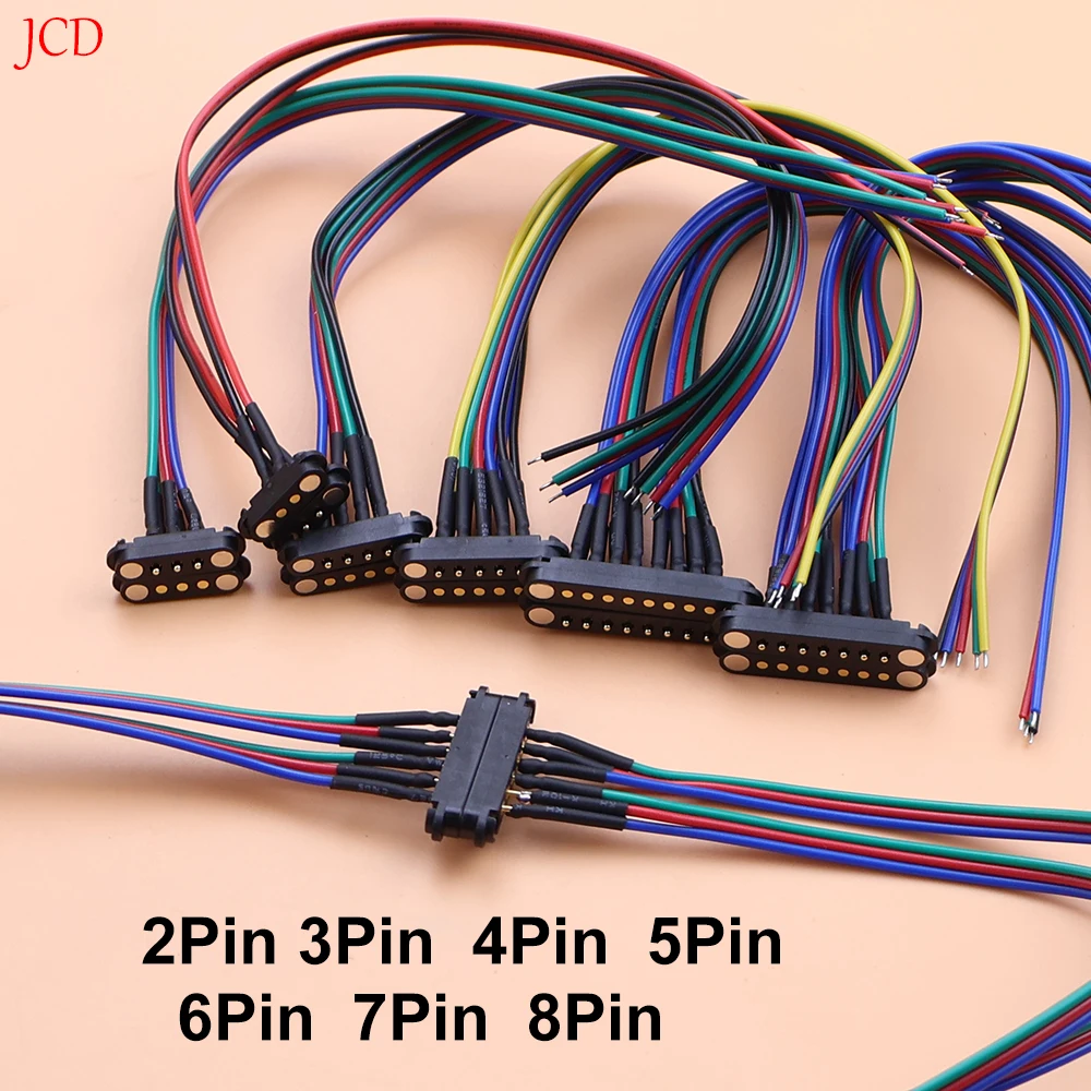2A DC Magnetic Pogo Pin Connector 2Pin 3Pin 4 5 6 7 8 Pin Pogopin Male Female Spacing 2.5/2.54mm Spring Loaded DC Power Socket