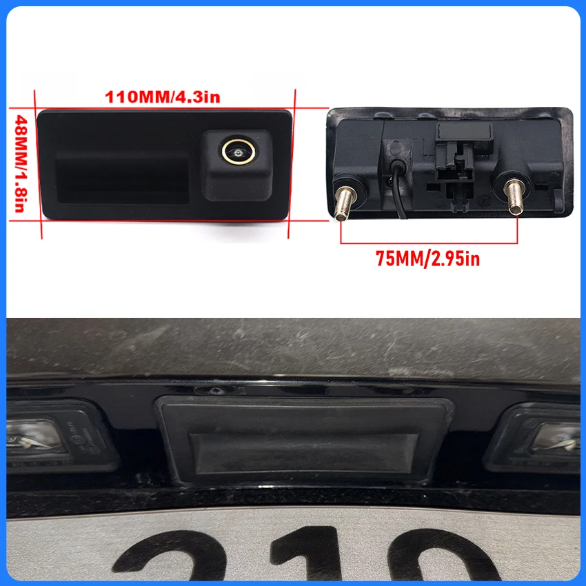 AHD Golden Car Trunk Handle Camera For Porsche Cayenne 92A 2011~2017 170° Fish Eye Car Rear View Reverse Camera CCD Night Vision