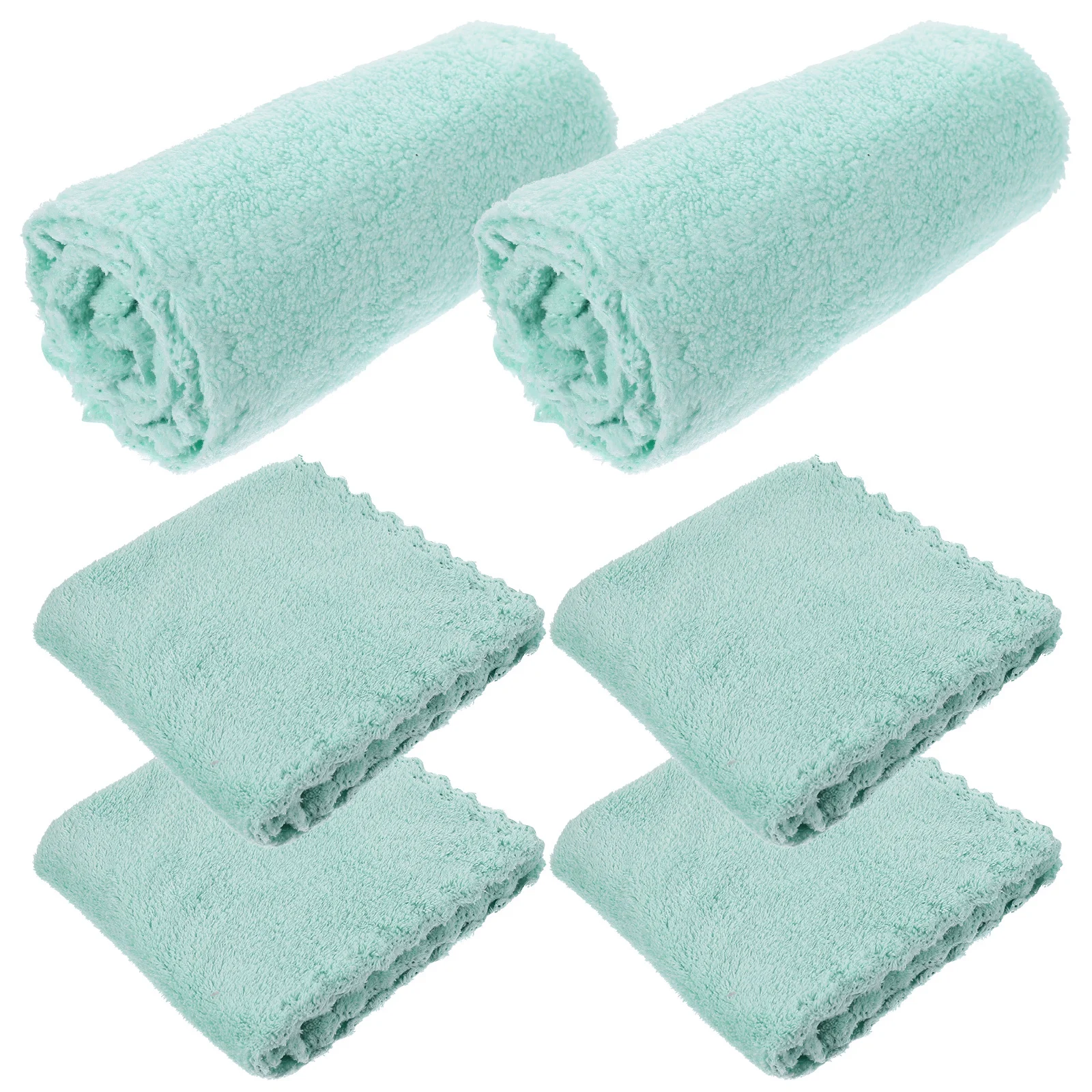 

6Pcs Comfortable Coral Fleece Face Towels Portable Square Towels for Washing Face Makeup Remover Cloths Reusable Facial Wipes