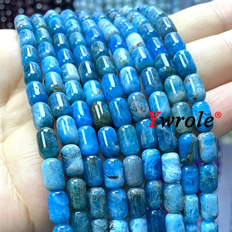 Natural Stone 6x9MM Cylinder AA Blue Apatite Loose Spacer Beads for Jewelry Making DIY Earrings Bracelets Charms Accessories