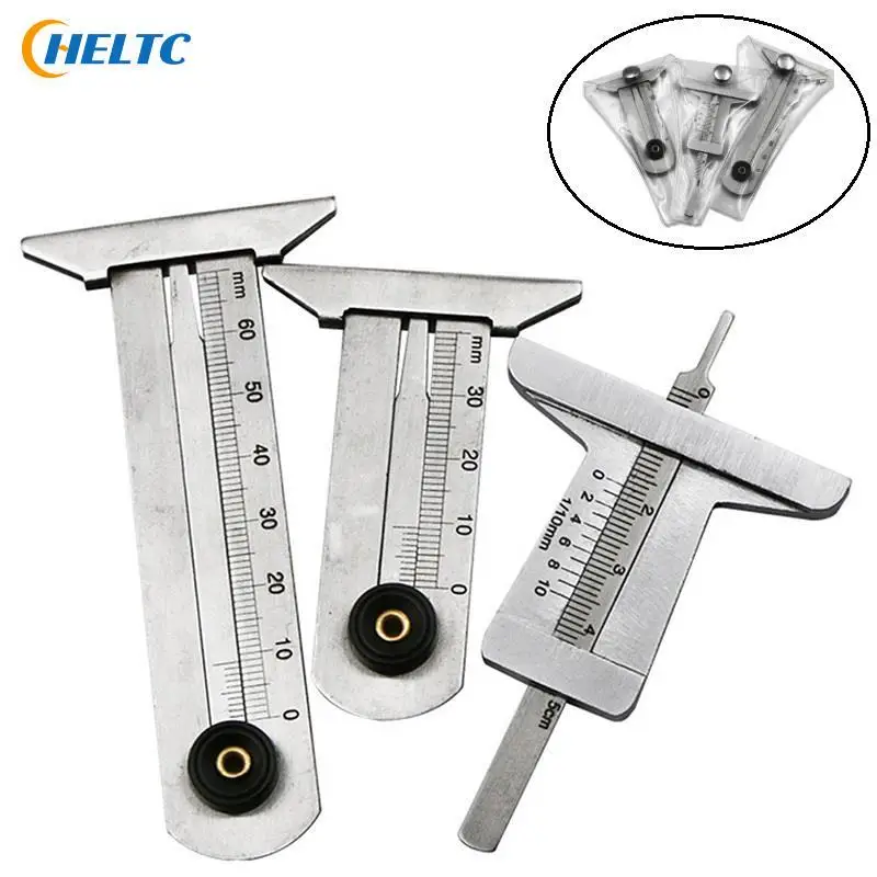 Stainless Steel Car Tyre Tire Tread Depth Gauge Meter Ruler Caliper Measuring Tool For Moto 0-30mm 0-50mm 0-60mm Car Tyre Gauge