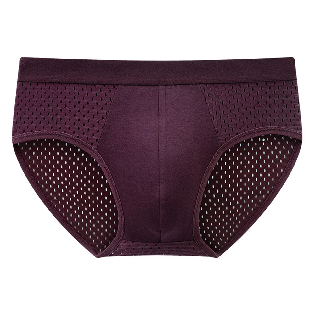 Breathable Mesh Ice Silk Briefs Casual Home Use Basic Style Elasticity Medium Stretch Home Hotel Use Home Sleep Application
