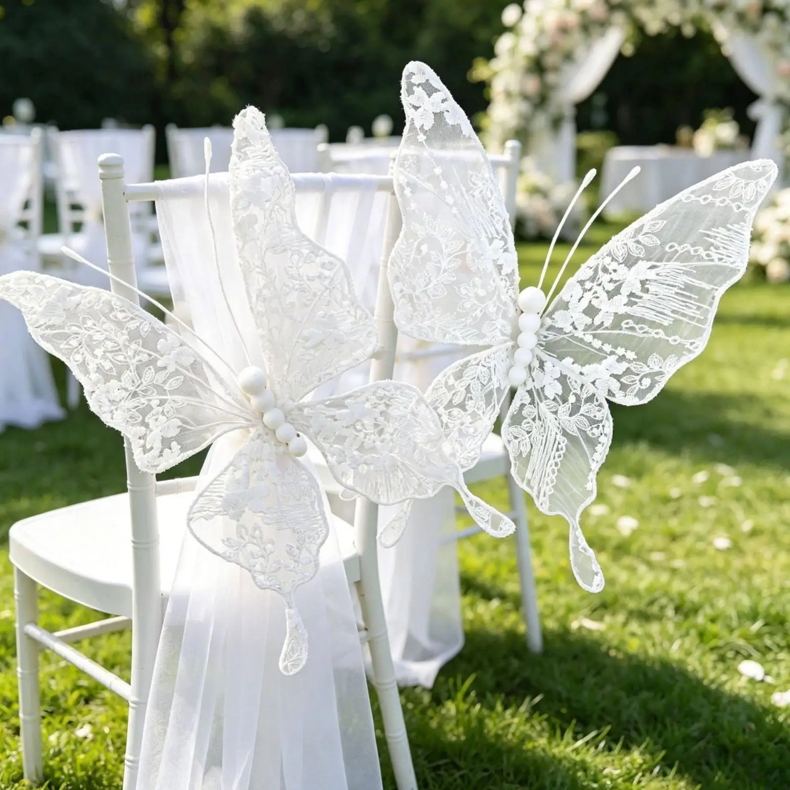 Translucent Lace Butterfly Decor Lightweight Ornamental Prop for Wedding Table Curtain Event Styling