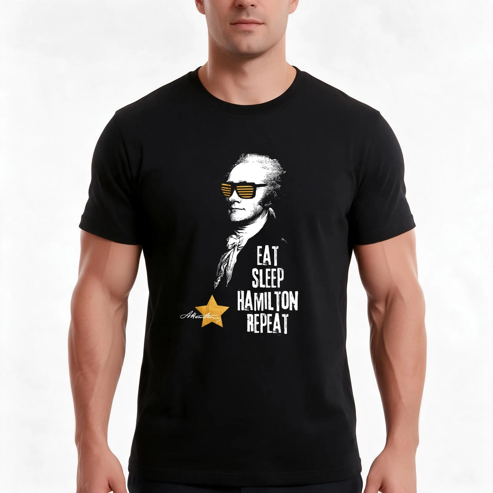 Alexander Hamilton. Eat. Sleep. Hamilton. Repeat. T-Shirt, Summer Casual Cotton Tee, Oversized Streetwear Tops, Unisex Men Women