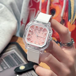 Fanmira Korean version of women's casual silicone belt student simple square watch fashion niche daily quartz women's watch