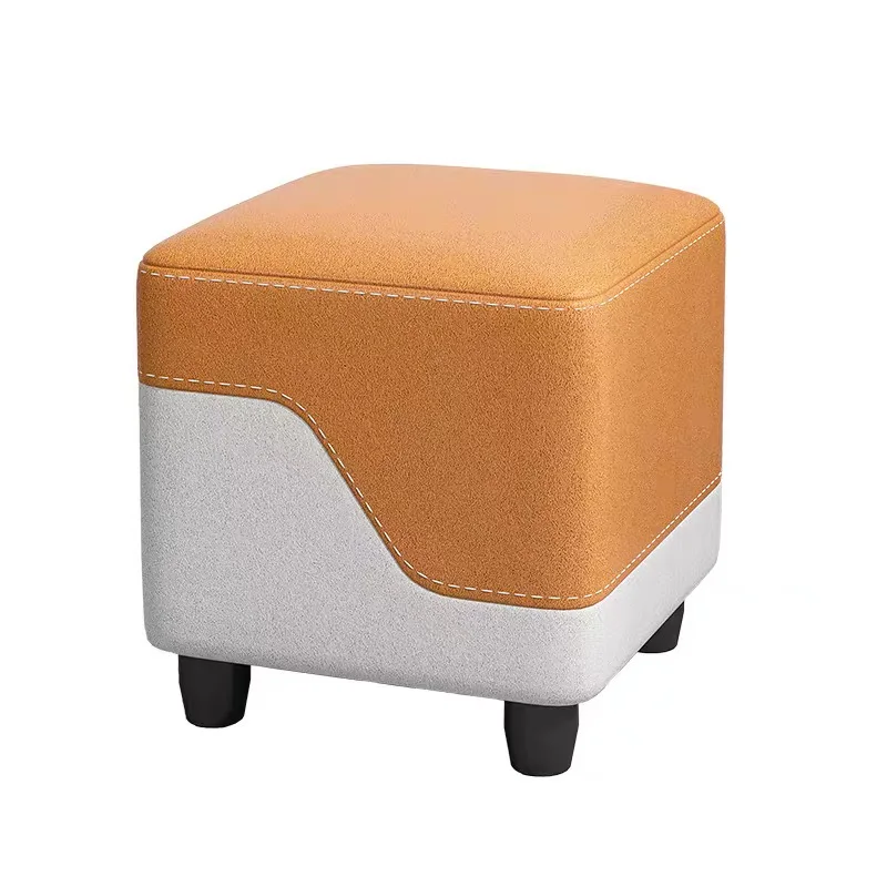 

Modern Home Upholstered Solid Wood Shoe - changing Stool Living Room Coffee Table Children's Sitting Stool Simple Low Stool So