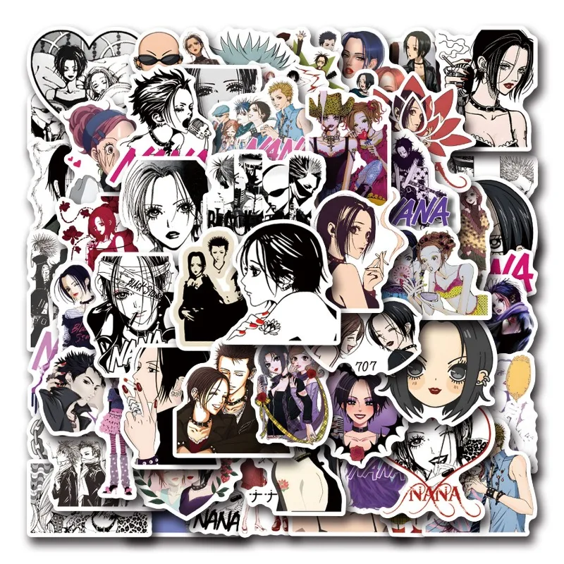 55pcs New Girl Cartoon NANA Cartoon Graffiti Sticker Suitcase Car Water Cup Laptop Guitar Decoration Sticker