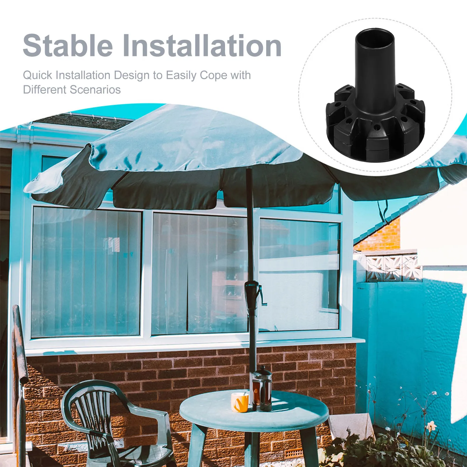 Black Plastic Replacement Lower Hub for Roman Umbrella Outdoor Patio Parasol Rib Holder Mechanism Poolside Lawn Sunshade