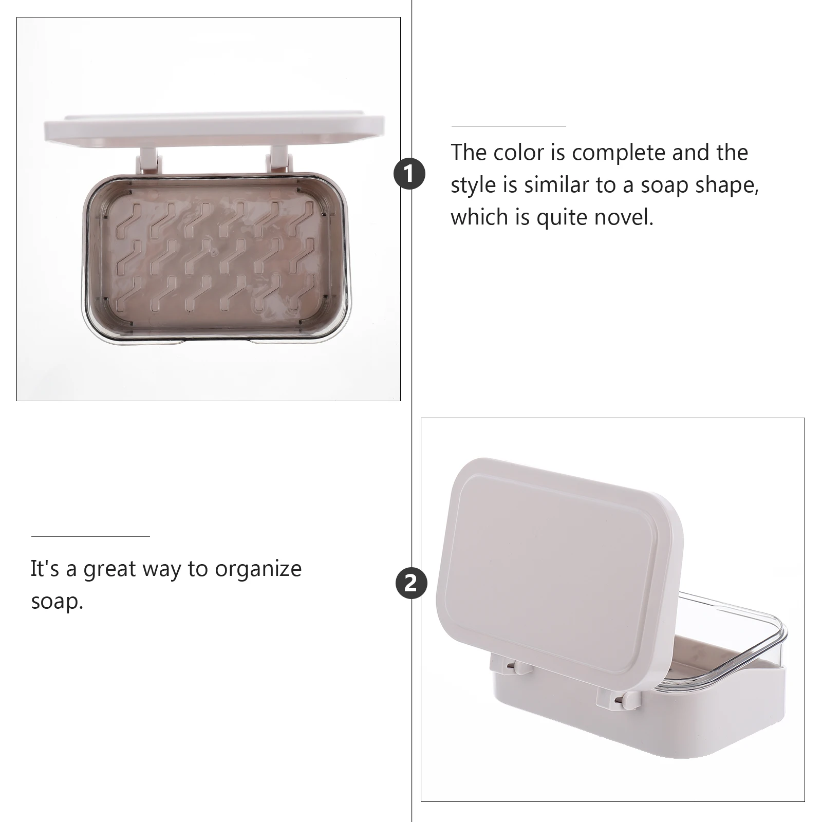 

1pc Box with Lid Compact Draining Design Hollow Base Moisture Resistant Strong Load Bearing Multi Purpose Storage for Bath