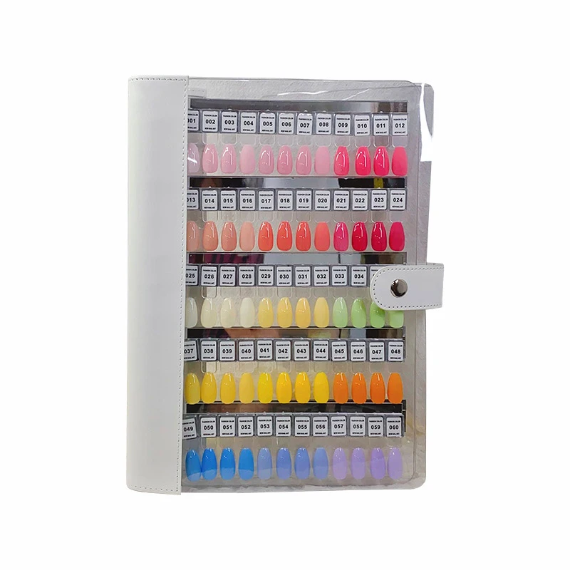 Libro de muestras de uñas magnético acrílico de primera calidad, tabla de 120 colores para exhibición de esmalte de Gel y herramienta profesional portátil para uñas a presión