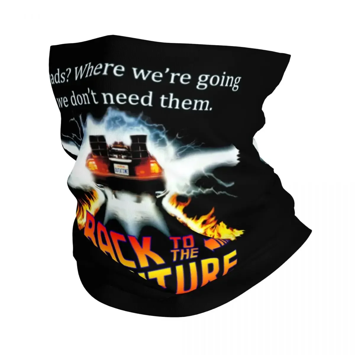 Retro Movie Back To The Future Neck Gaiter Women Men Windproof Winter Sci-fi Adventure Film Bandana Scarf for Cycling