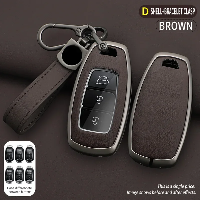 

For Hyundai I30 Ix35 KONA Encino Solaris Azera Grandeur Ig Accent Santa Fe Palisade 3/4/5 Buttons Car Key Case Cover Keychain