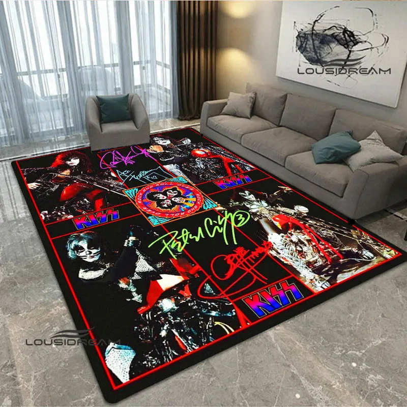 KISS band Printed Carpet Kids Play Carpet Living Room Bedroom Beautiful Carpet Balcony Bathroom non-slip carpet birthday gift