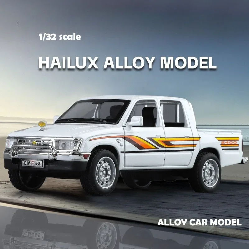 

Литая под давлением модель 1:32, коллекция внедорожных пикапов Hilux, миниатюрная коллекция звуковых света Voiture, подарок, детская игрушка в подарок