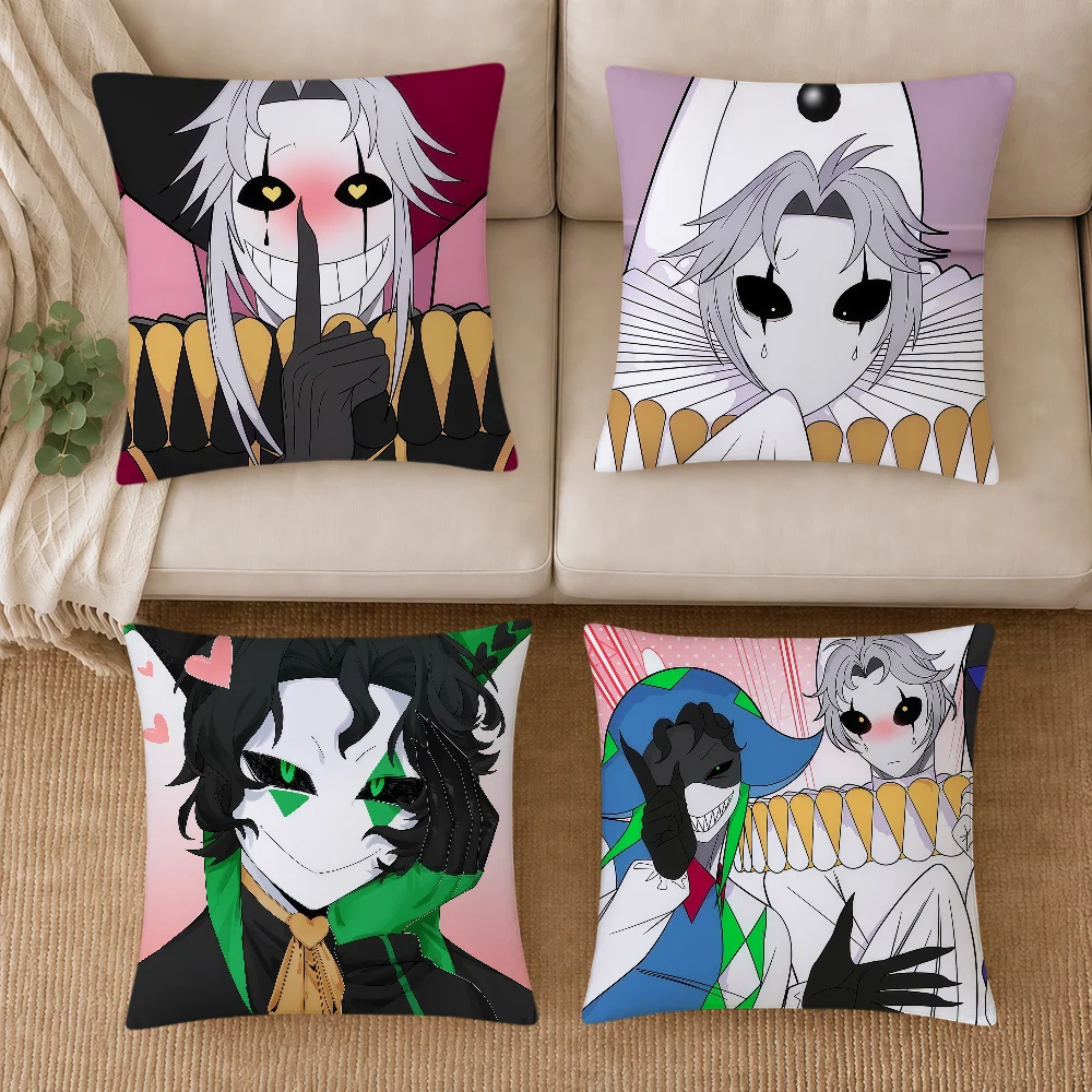 Cushion Cover Harlequin Soft Pillowcase Pierrot Cute Game Sofa Home Living Freak Room Decor Bed Hogar Pillowcover Circus Gift