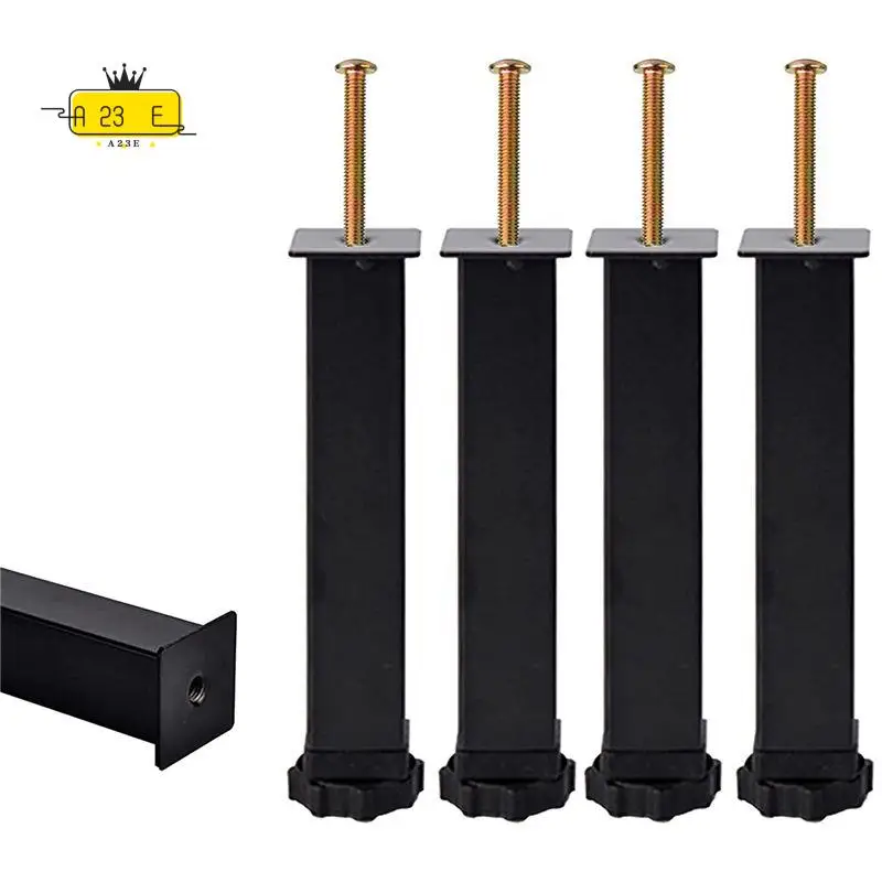 

A23E-4 шт. металлические опорные ножки для мебели, регулируемая высота от 20 до 22 см, сверхмощный центральный каркас кровати, ламельные ножки