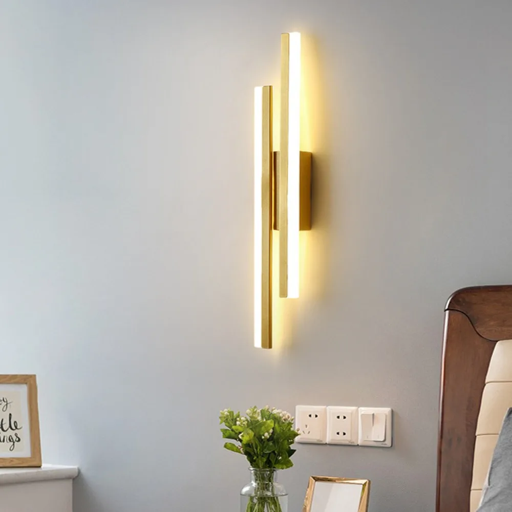 Stripe Wall Lamp Symmetrical Design TV Wall Lamp Soft Glow Suitable for Living Room Bedroom Hotel Left and Right Optional