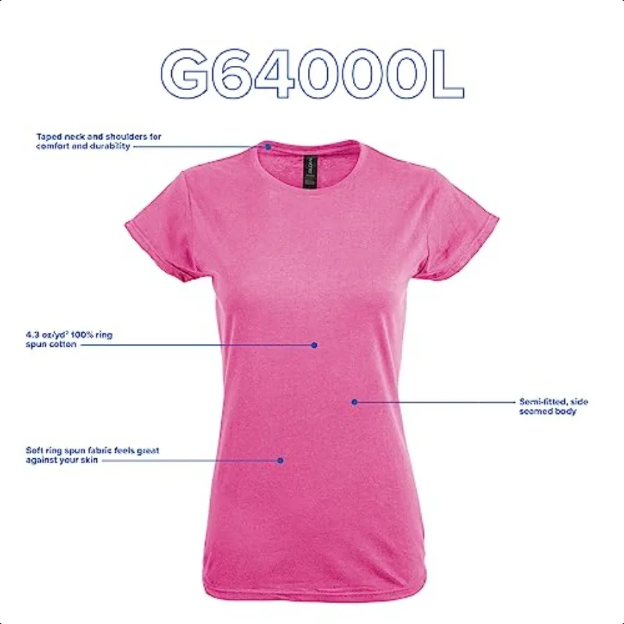 Maglietta da donna in cotone Softstyle Style G64000l Multipack