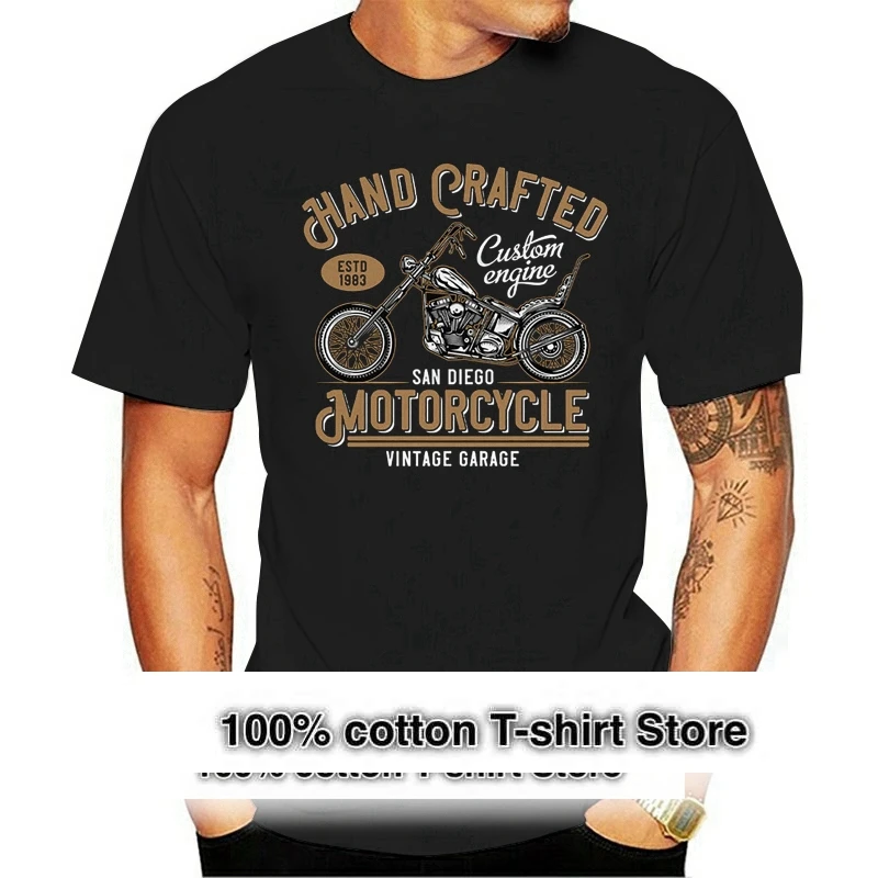 Fatte A Mano Moto T Shirt Uomo Motociclista Top San Diego Vintage Garage Brand Fashion Tee Shirt