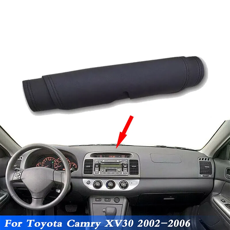 

Для Toyota Camry XV30 02-06 кожаный защитный коврик для приборной панели, черный коврик