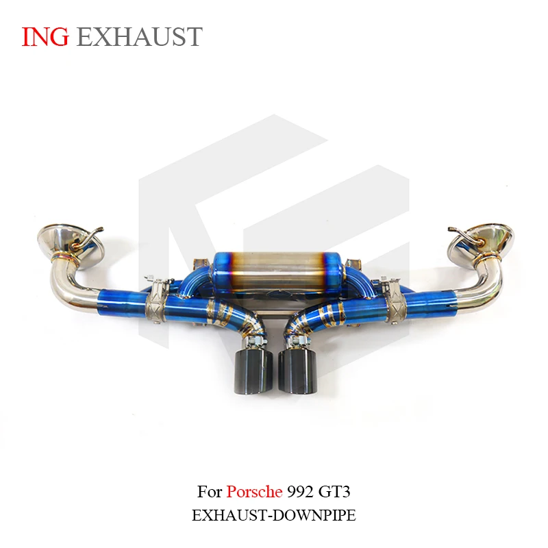 ING Exhaust Titanium alloy Tube Catback for Porsche 992 GT3 4.0 Electric Remote Valve Auto Performance Muffler Pipe system