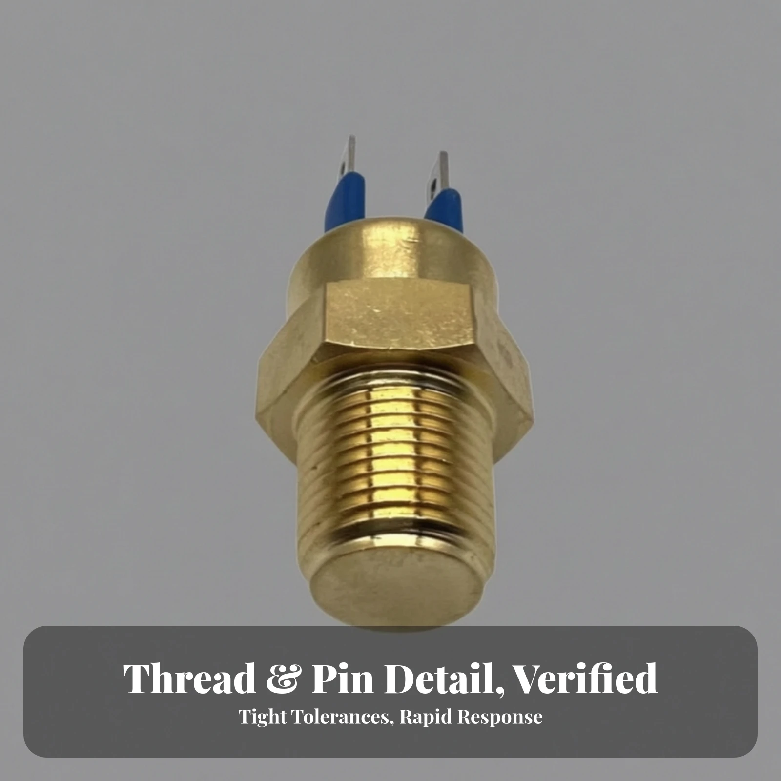Water Temperature Alarm Sensor 2-Pin Water Temperature Sensor Threaded Brass for Mechanics, Engine Maintenance