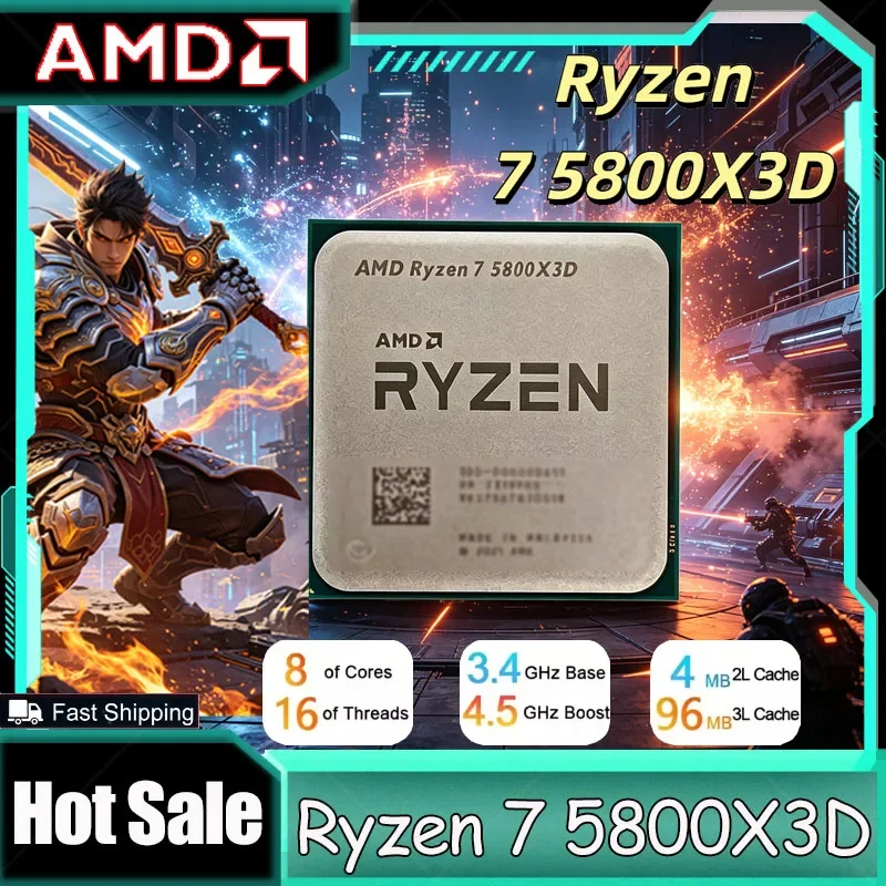 

AMD R7 5800X3D Ryzen 7 Gaming Processor New Ryzen 5000 Series 5 GHz 8-Core 16-Thread CPU Processor DDR4 96 MB 105W Loose Pie