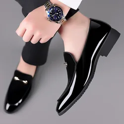 Fashion Pointed Toe Dress Shoes Men Loafers Patent Leather Oxford Shoes for Men Formal Mariage Wedding Shoes Party Flats