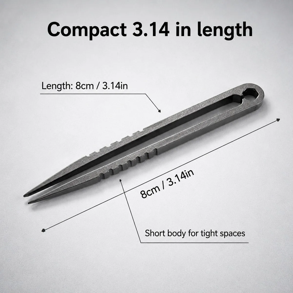2pcs Pure Titanium Mini Tweezers EDC Suitable for Home Tools, Hiking, Outdoor Adventures, and Compact Accessories view 2