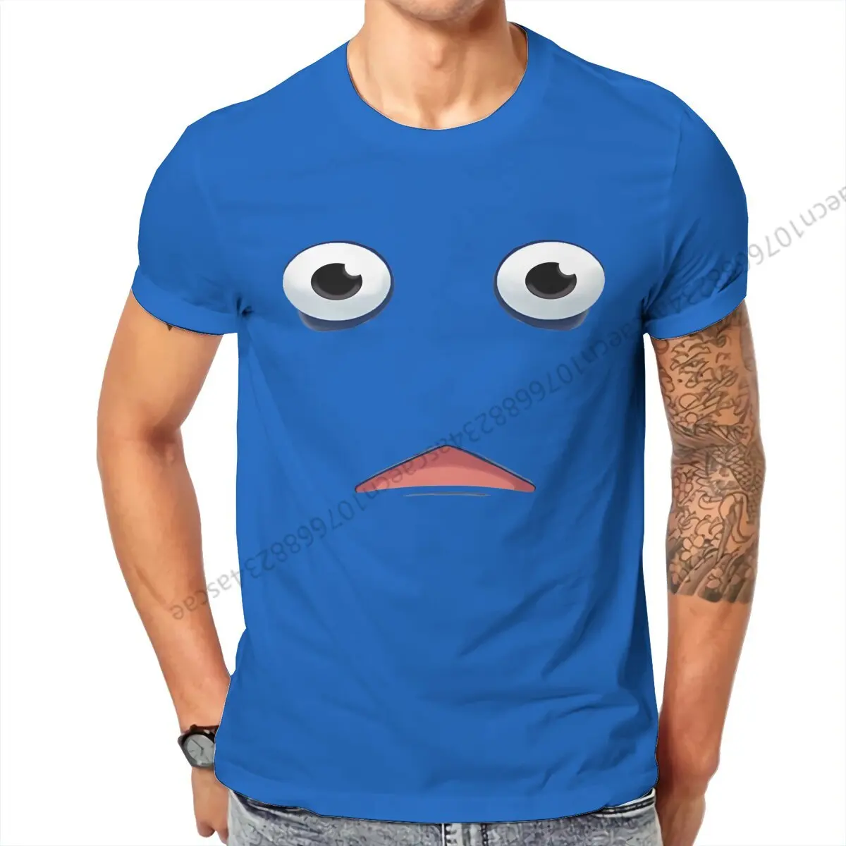 Cute Pikmins Flowing Blue T Shirt Men Tees Summer Clothing Cotton O-Neck TShirt