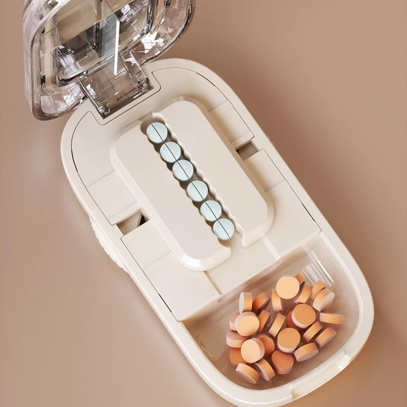 3 in 1 Pill Cutter Stainless Steel Blade Storage Grinder Precise Cutting Powder Crushing Tablet Splitting Medication Organizer f