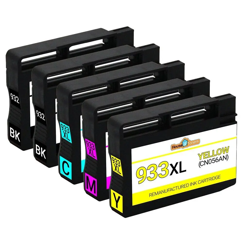 5 PACK 932 CN057AN 933XL CN054AN CN055AN CN056AN Ink for HP Officejet Series