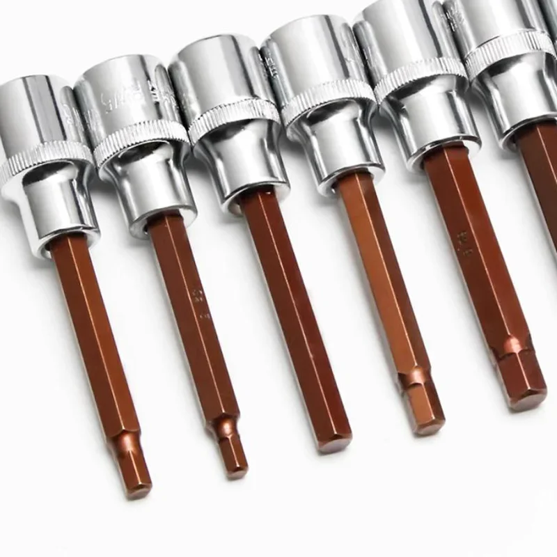

1/2 Inch Drive Metric Hex Allen Key Bit Socket Metric H4 H5 H6 H7 H8 H10 H12 H14 H17 H19 100mm Long