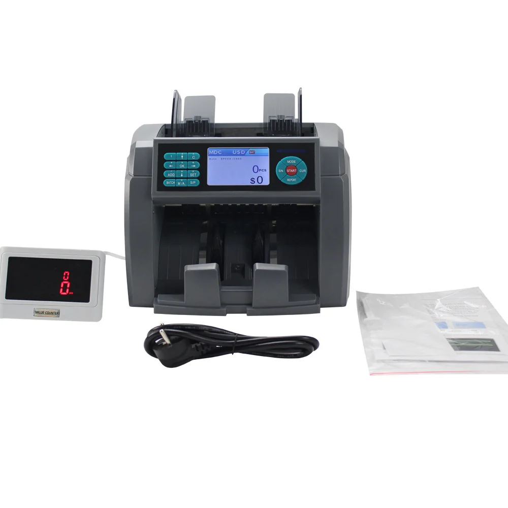 2 CIS Mix Value Counter Sorting and Detecting Machine with High Precision Intelligent Fake Money Detector