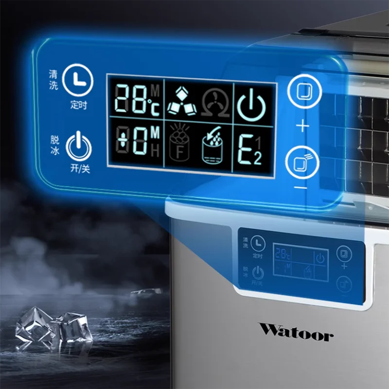 Ice Maker Machine Mini Portable Ice Cube Block Making Automatic   Countertop Ice Machines for Commercial Home Food Beverage
