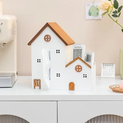 Cute Simple House Art Creative New High-end Tissue Box   Stationery Remote Control Organiser Home Living Room Table Decoration