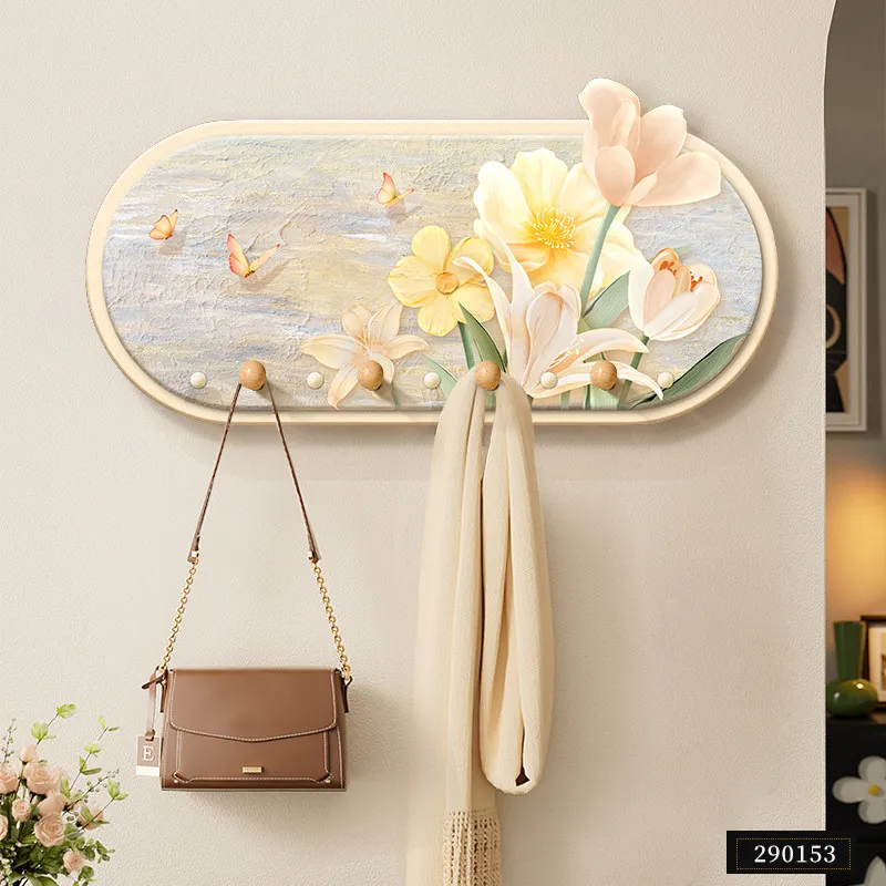 Cream-style entrance hanger household living room hanging clothes rack entryway storage porte manteau mural interior furniture